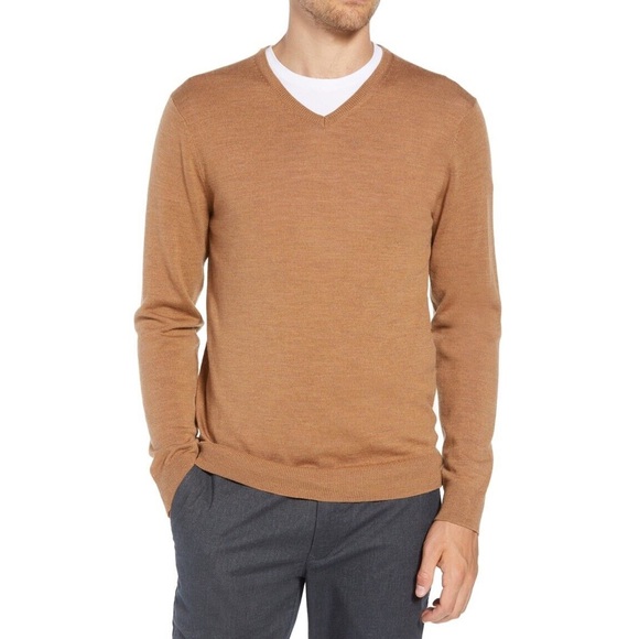 Bonobos Extra Fine Merino Wool Pullover Sweaterer V-Neck Brown Tan Men’s XS - Picture 15 of 15